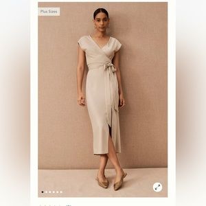 BHLDN Louisa Satin Charmeuse Midi Dress